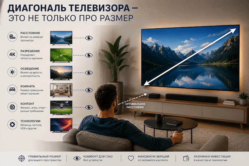 Почему диагональ телевизора — это не только про размер
