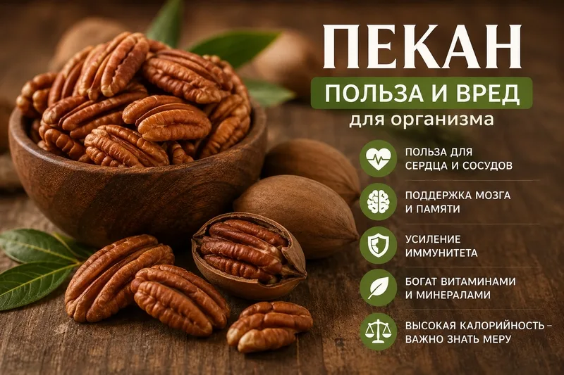 Пекан — польза и вред: чем полезен орех для сердца, мозга и организма человека